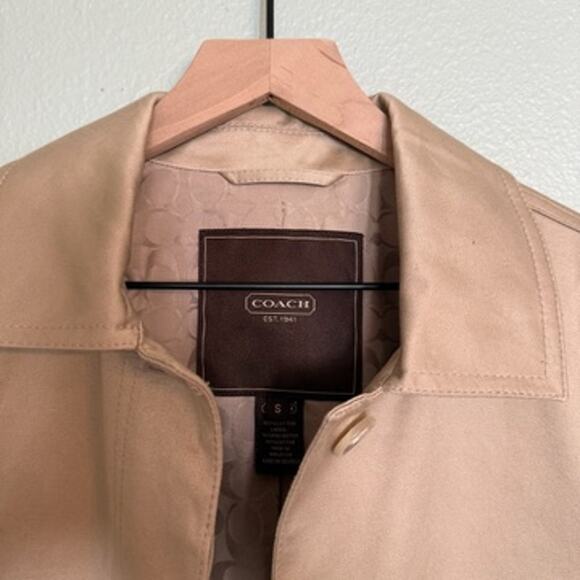 new coach tan trench coat size small - Picture 3 of 7